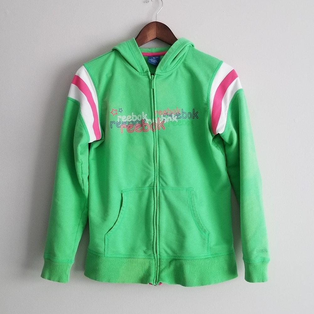 Reebok Vintage Y2K neon green hoodie